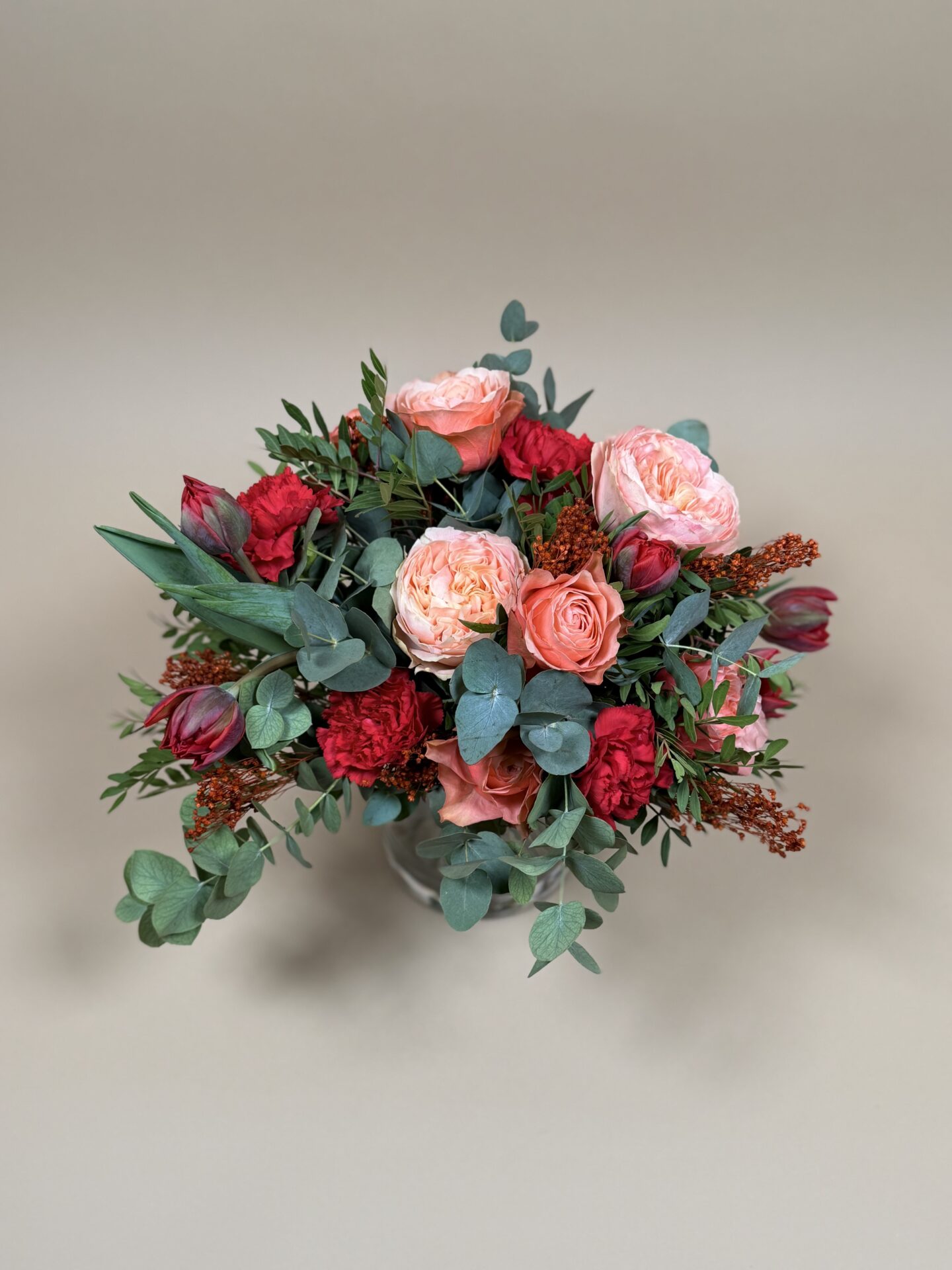 Bouquet de fleurs fraîches rondes à Courchevel 1850