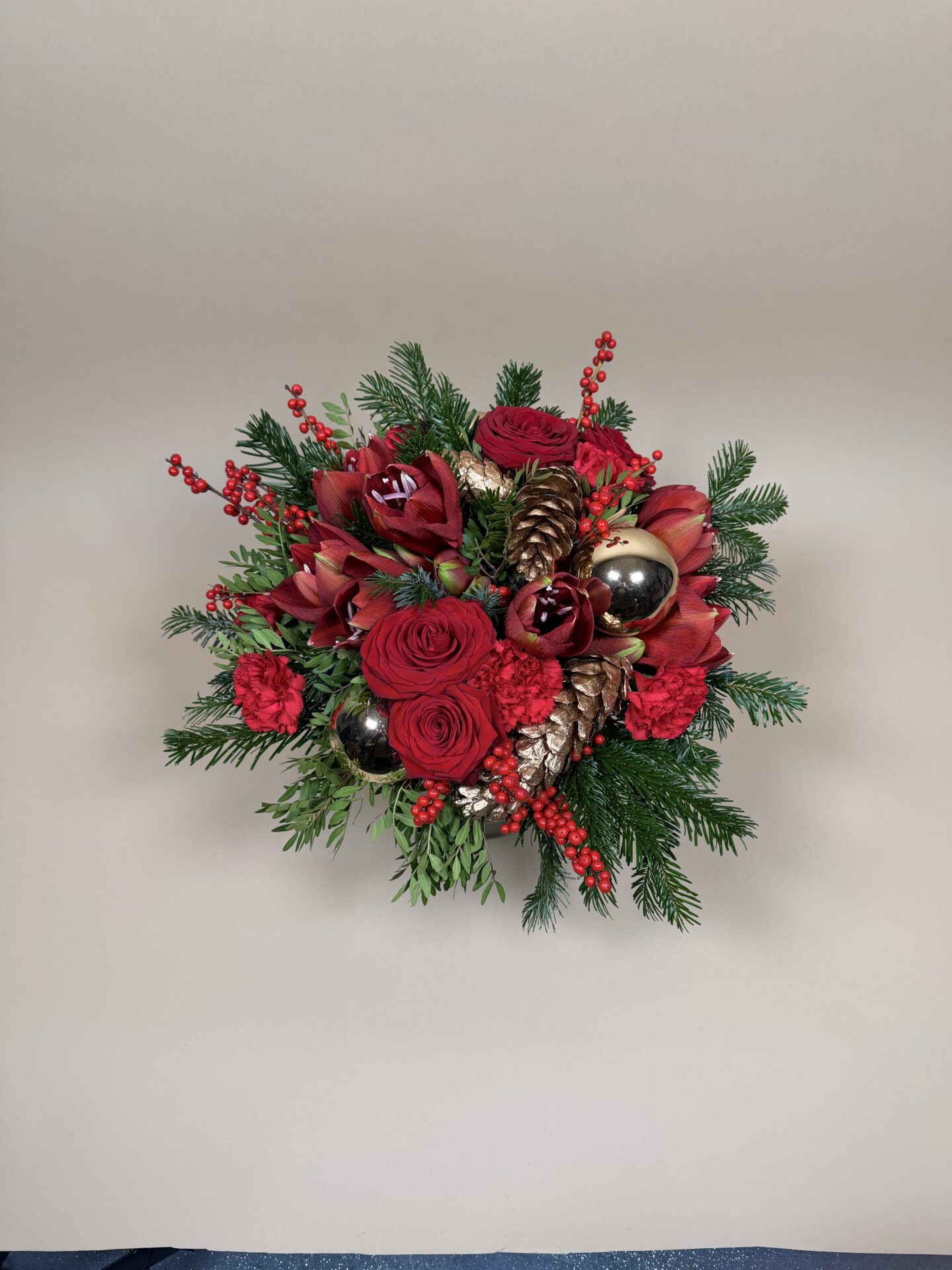 Création florale ronde pour livraison à Courchevel 1850